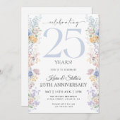 花の25周年招待状（写真付き） 招待状 (正面/裏面)