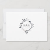 花の25周年結婚記念日 あの時と今 2枚の写真 招待状 (裏面)