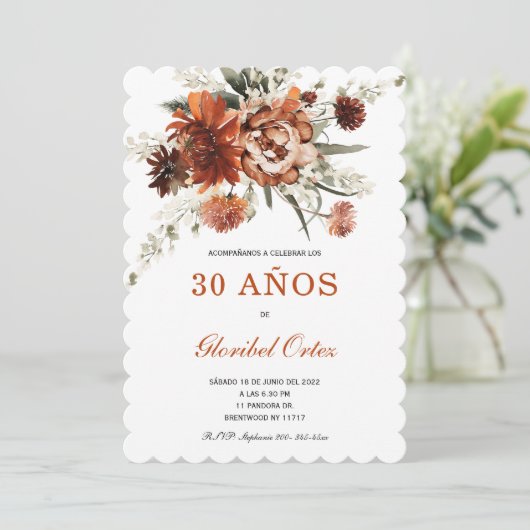 花の30歳の誕生日 招待状 (スタンド正面)