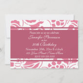 花の30歳誕生日パーティー招待状 招待状 (裏面)