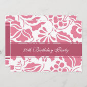 花の30歳誕生日パーティー招待状 招待状 (正面/裏面)