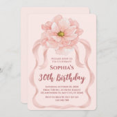 花の30歳誕生日招待状 招待状 (正面/裏面)