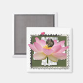 花の3D額飾り付きベビーリス マグネット (正面/裏面)