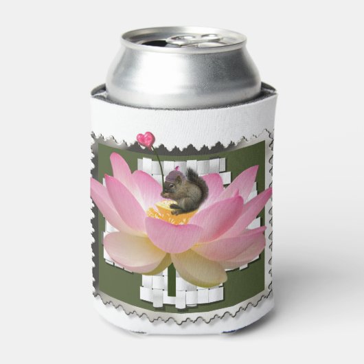 花の3D額飾り付きベビーリス 缶クーラー (缶正面)