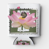 花の3D額飾り付きベビーリス 缶クーラー (正面)