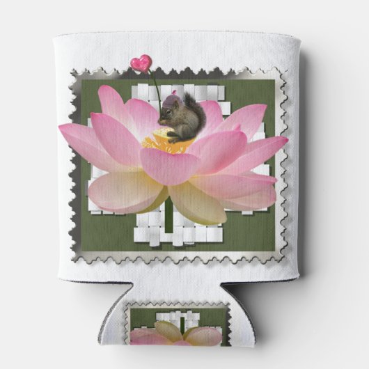 花の3D額飾り付きベビーリス 缶クーラー (裏面)