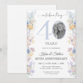 花の40周年招待状（写真付き） 招待状 (正面/裏面)