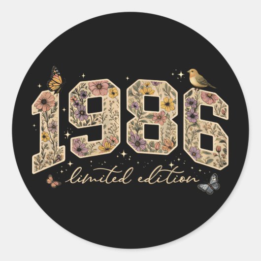 花の40歳誕生日限定版 1986 ラウンドシール (正面)