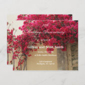 花の50周年結婚記念日招待状 招待状 (正面/裏面)