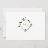 花の50周年結婚記念日 あの時と今 2枚の写真 招待状 (裏面)