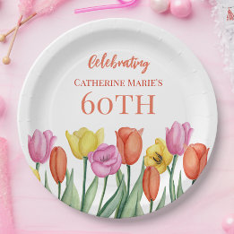 花の60歳の誕生日 ペーパープレート