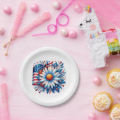 花の7月4日 ペーパープレート (パーティー)