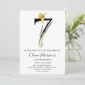 花の7歳誕生日カスタム写真招待状 招待状 (スタンド正面)