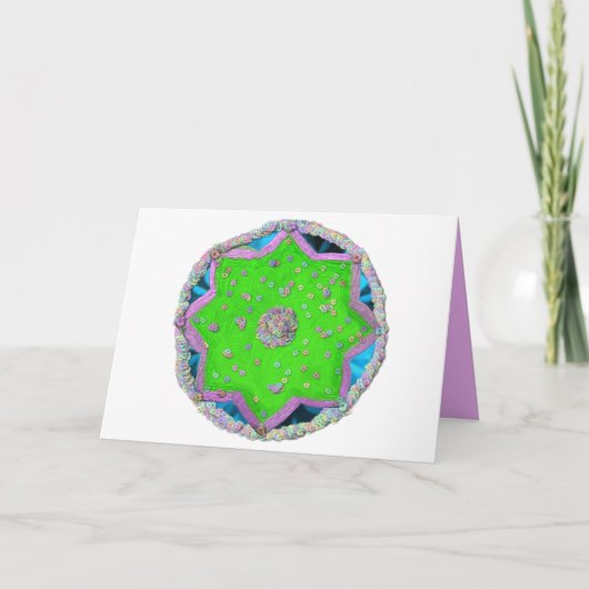 花の8芒星のエイド シーズンカード (正面)