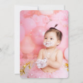 花の9歳誕生日カスタム写真招待状 招待状 (裏面)