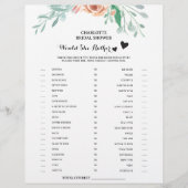 花の「どちらか選ぶ」 ブライダルシャワーゲーム チラシ (正面)