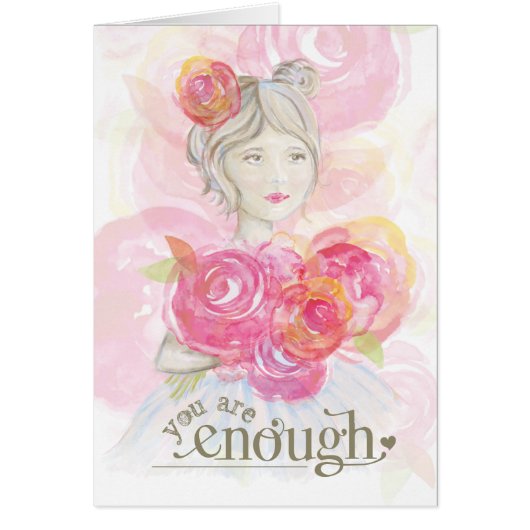 花の_を持つ水彩画の女の子十分です (正面)