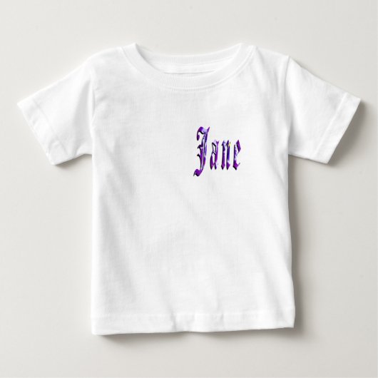 花の「ジェーン」名前、ベビーTシャツ ベビーTシャツ (正面)