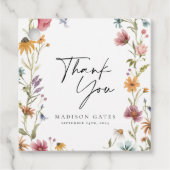 花の ブライダルシャワーの感謝カード フェイバータグ (正面)