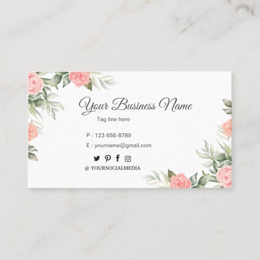 花の 名刺 (裏面)