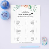 花の「彼女ならどちらを選ぶ？」 ブライダルシャワーゲーム チラシ (シングル)