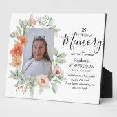 花の「愛する人の記憶に」写真葬儀記念プレート フォトプラーク (側面)