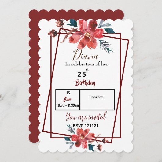 花の 招待状 (正面/裏面)