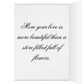 花の「母の誕生日」カスタマイズ可能なカード (内側 (左))