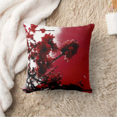 花の(赤い)枕 クッション (ブランケット)