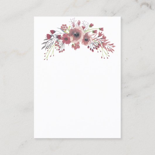 花の(雄ジカの)枝角のイヤリングのジュエリーの表示カスタム 名刺 (裏面)