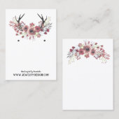 花の(雄ジカの)枝角のイヤリングのジュエリーの表示カスタム 名刺 (正面/裏面)