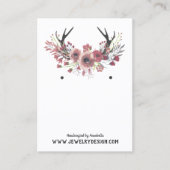 花の(雄ジカの)枝角のイヤリングのジュエリーの表示カスタム 名刺 (正面)