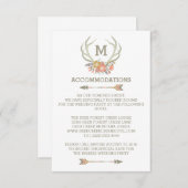 花の(雄ジカの)枝角%PIPE%の素朴な結婚式の調節カード エンクロージャーカード (正面/裏面)