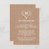 花の(雄ジカの)枝角%PIPE%の素朴な結婚式の調節カード エンクロージャーカード (正面/裏面)