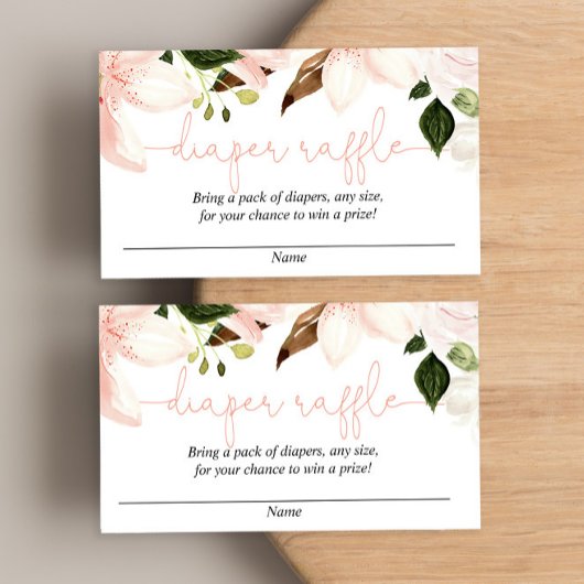 花の Lily 赤ちゃんのシャワーおむつくじカード エンクロージャーカード