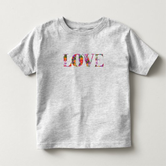 花の"Love"Tシャツ トドラーTシャツ (正面)
