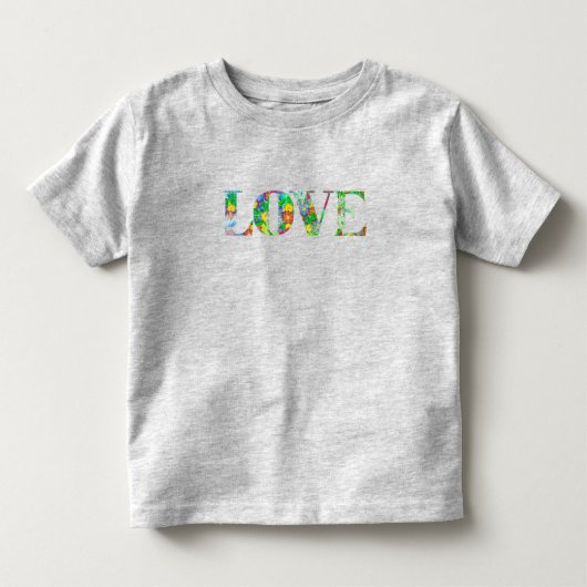 花の"Love"Tシャツ トドラーTシャツ (正面)