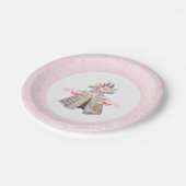 花のBohoの種族のテント小屋の女の子のベビーシャワー ペーパープレート (アングル)