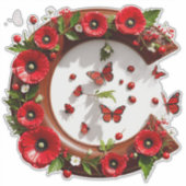 🌸 花のC モノグラムステッカー イニシャル装飾 🐞 シール (正面)