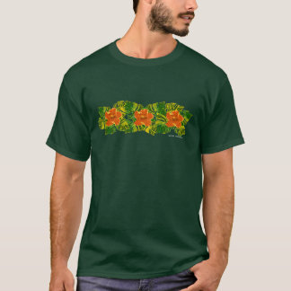 花のCheststripe Tシャツ