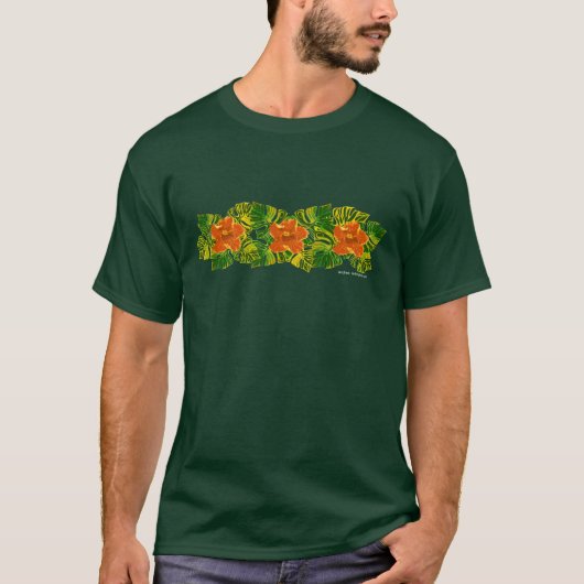 花のCheststripe Tシャツ (正面)