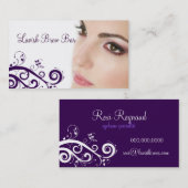 花のCosmetologyの名刺をきれいにして下さい(紫色) 名刺 (正面/裏面)