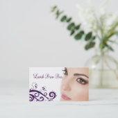 花のCosmetologyの名刺をきれいにして下さい(紫色) 名刺 (スタンド正面)