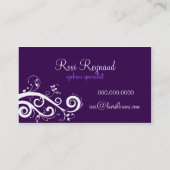 花のCosmetologyの名刺をきれいにして下さい(紫色) 名刺 (裏面)