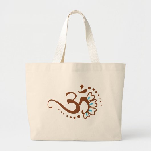花のHenna Om ラージトートバッグ (正面)