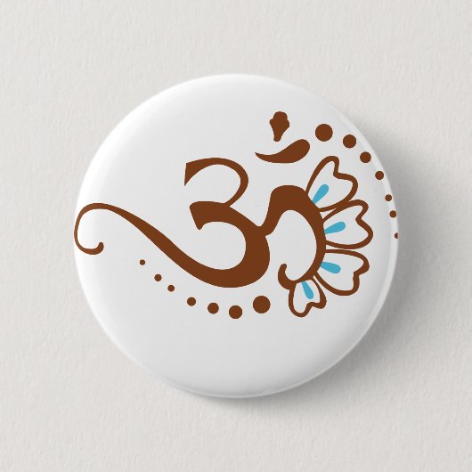 花のHenna Om 缶バッジ (正面)