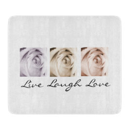 花のLive, Laugh, Love カッティングボード