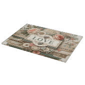 花のLOVEとレイヤー切りボード カッティングボード (角)