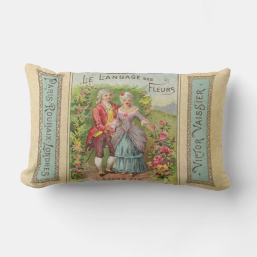 花のLumbarの枕の言語 ランバークッション (正面)