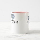 花のMawMawのかわいらしく青いTシャツ ツートーンマグカップ (中央)